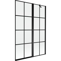 MEXEN - MIST vaňová zástena 120x150 cm 6mm f+s, čierna, dekor, pravá (8A9-120-011-70-77-P)