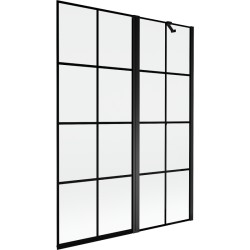 MEXEN - MIST vaňová zástena 130x150 cm 6mm f+s, čierna, dekor, pravá (8A9-130-011-70-77-P)