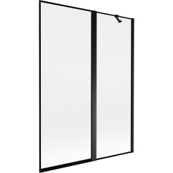 MEXEN - MIST vaňová zástena 130x150 cm 6mm f+s, čierna, okraj, pravá (8A9-130-011-70-70-P)