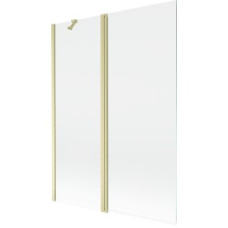 MEXEN - MIST vaňová zástena 130x150 cm 6mm f+s, zlatá kartáčovaná, číra (8A9-130-011-55-00)