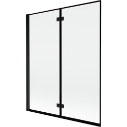 MEXEN - MIST vaňová zástena 140x150 cm 6mm 2-s, čierna, okraj, ľavá (8A9-140-002-70-70-L)