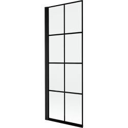 MEXEN - MIST vaňová zástena 70x150 cm 6mm 1-s, čierna, dekor, ľavá (8A9-070-001-70-77-L)