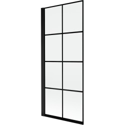 MEXEN - MIST vaňová zástena 80x150 cm 6mm 1-s, čierna, dekor, ľavá (8A9-080-001-70-77-L)
