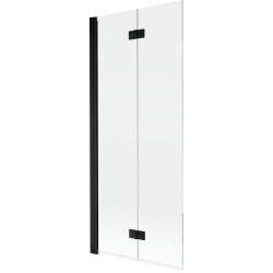 MEXEN - MIST vaňová zástena 80x150 cm 6mm 2-s, čierna, číra, ľavá (8A9-080-002-70-00-L)