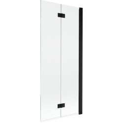 MEXEN - MIST vaňová zástena 80x150 cm 6mm 2-s, čierna, číra, pravá (8A9-080-002-70-00-P)