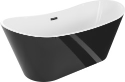 MEXEN - Montana vaňa voľne stojaca 170x80 cm, biela/čierna, čierny sifón (52011708075-B)