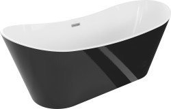 MEXEN - Montana vaňa voľne stojaca 180x80 cm, biela/čierna, čierny sifón (52011808075-B)
