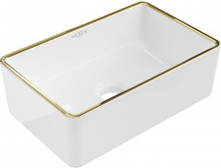 MEXEN - Nadia umývadlo na dosku 36 x 23, biela/zlatý rantl (21613605)