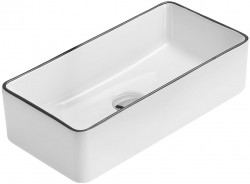 MEXEN - Nadia umývadlo na dosku 46 x 23, biela/čierna hrana (21614607)