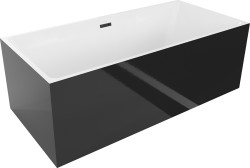 MEXEN - Nita vaňa voľne stojaca 170x80 cm, biela/čierna, čierny sifón (52091708075-B)
