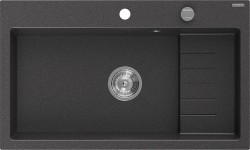 MEXEN - Omar granitový drez 800 x 480 mm, čierna kropenatá, sifón chróm (6520801005-76)