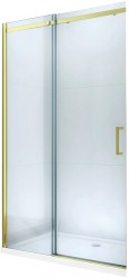 MEXEN - OMEGA posuvné dvere 100x190 cm 8 mm zlatá, transparent so sadou pre niku (825-100-000-50-00)