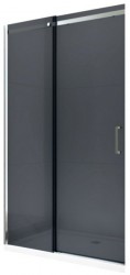 MEXEN - OMEGA posuvné dvere 110x190 cm 8 mm chróm, grey so sadou pre niku (825-110-000-01-40)
