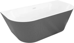 MEXEN - Oris voľne stojaca vaňa nástenná reliéf 150 x 75, biela/sivá, bez krytky prepadu a zátky (52871507562-SS)