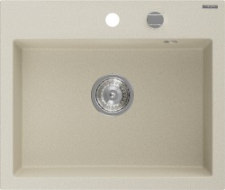 MEXEN - Oscar granitový drez 580 x 490 mm, béžová, sifón chróm (6519581000-69)
