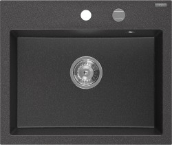 MEXEN - Oscar granitový drez 580 x 490 mm, čierna kropenatá, sifón chróm (6519581000-76)