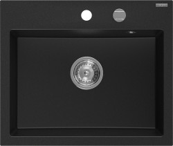 MEXEN - Oscar granitový drez 580 x 490 mm, čierna, sifón chróm (6519581000-77)