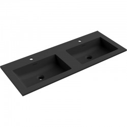 MEXEN - Otis dvojumývadlo zapustené do dosky 121 x 46,5, čierna mat (25181271D)