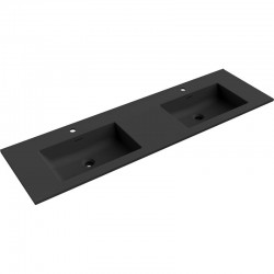 MEXEN - Otis dvojumývadlo zapustené do dosky 161 x 46,5, čierna mat (25181671D)