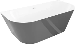 MEXEN - Oval Slim voľne stojaca vaňa nástenná 170 x 80, biela/sivá, bez krytky prepadu a zátky (52661708062-SS)