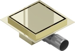 MEXEN - Plochá podlahový vpust štvorec 12x12 cm zlato (1510012)