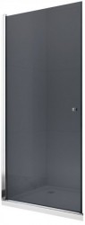 MEXEN - PRETORIA krídlové dvere 90x190 cm 6mm, chróm, grafit sa stenovým profilom (852-090-000-01-40)