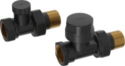 MEXEN - Priame radiátorové ventily, čierna (W902-000-70)