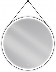 MEXEN - Reni zrkadlo s osvetlením, 100 cm, LED 6000K, čierny rám (9812-100-100-611-70)