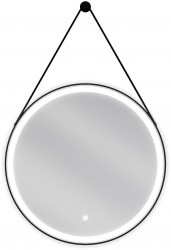 MEXEN - Reni zrkadlo s osvetlením, 60 cm, LED 6000K, čierny rám (9812-060-060-611-70)