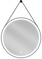 MEXEN - Reni zrkadlo s osvetlením, 70 cm, LED 6000K, čierny rám (9812-070-070-611-70)