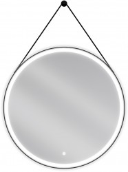 MEXEN - Reni zrkadlo s osvetlením, s 80 cm, LED 6000K, čierny rám (9812-080-080-611-70)
