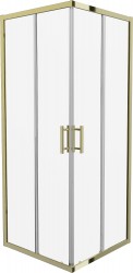 MEXEN - Rio sprchovací kút štvorec 70 x 70, transparent, zlatá (860-070-070-50-00)