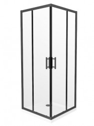 MEXEN - Rio sprchovací kút štvorec 80x80, priehľadná, čierna (860-080-080-70-00)