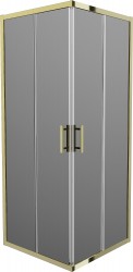 MEXEN - Rio sprchovací kút štvorec 90 x 90, grafit, zlatá (860-090-090-50-40)