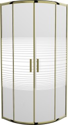 MEXEN - Rio sprchovací kút štvrťkruh 70 x 70, pruhy, zlatá (863-070-070-50-20)