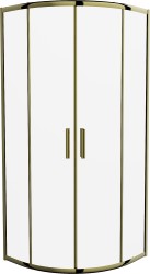 MEXEN - Rio sprchovací kút štvrťkruh 70 x 70, transparent, zlatá (863-070-070-50-00)