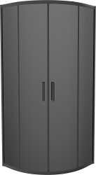 MEXEN - Rio sprchovací kút štvrťkruh 80 x 80, grafit, čierna (863-080-080-70-40)