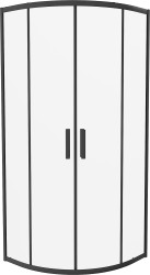 MEXEN - Rio sprchovací kút štvrťkruh 80 x 80, transparent, čierna (863-080-080-70-00)