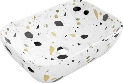 MEXEN - Rita umývadlo na dosku 45 x 32, biely kameň terrazo (21084587)