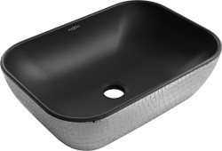 MEXEN - Rita umývadlo na dosku 45 x 32, čierna mat/strieborná vzor (21084572)