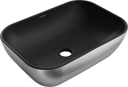 MEXEN - Rita umývadlo na dosku 45 x 32, čierna mat/strieborná vzor (21084573)