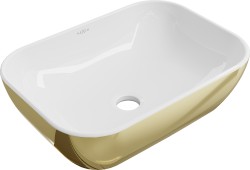 MEXEN - Rita umývadlo na dosku 45 x 32 cm, biela/zlatá (21084506)
