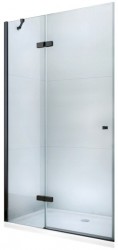 MEXEN - ROMA krídlové dvere 120x190 cm 6mm, čierne, transparent so stenovým profilom (854-120-000-70-00)