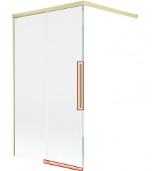 MEXEN - ROX montážna sada pre jedny posuvné dvere, zlatá kartáčovaná (8C0-03-55)