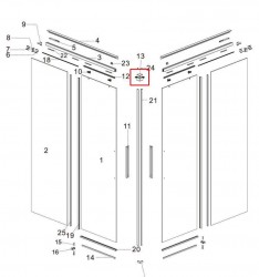 MEXEN - ROX montážna sada pre kút 2D, nikel kartáčovaná (8C0-05-97)