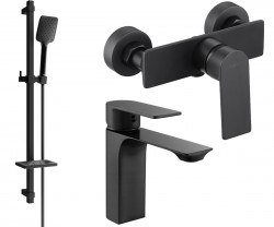 MEXEN/S - Alexa SET umývadlová + sprchová batéria s príslušenstvom DQ62, čierna (71204DQ62-70)