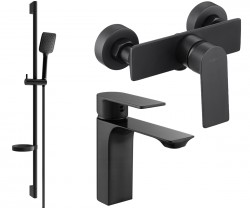 MEXEN/S - Alexa SET umývadlová + sprchová batéria s príslušenstvom DS62, čierna (71204DS62-70)