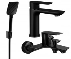 MEXEN/S - Alfa R62 Set umývadlovej a vaňovej batérie s príslušenstvom, čierna (745703R62-70)