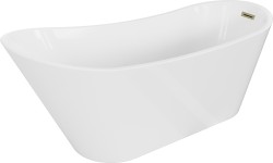 MEXEN/S - Alta vaňa voľne stojaca 170 x 75, biela, sifón a prepad zlatá (52141707500-50)