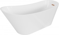 MEXEN/S - Alta voľne stojaca vaňa 170 x 75, biela, sifón a prepad meď kartáčovaná (52141707500-65)